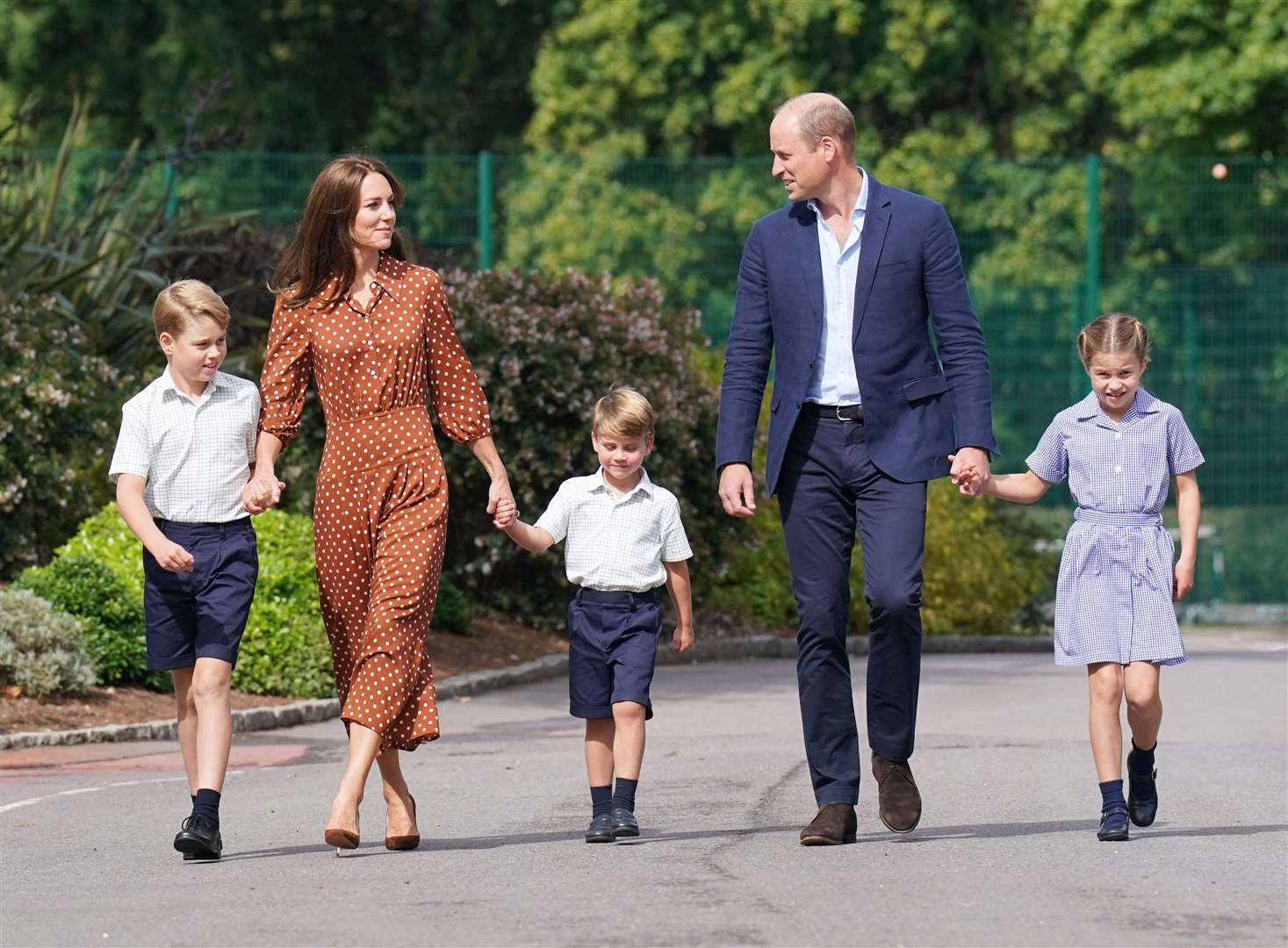 Prince George, Princess Charlotte and Prince Louis with their parents, the Prince and Princess of Wales (PA)