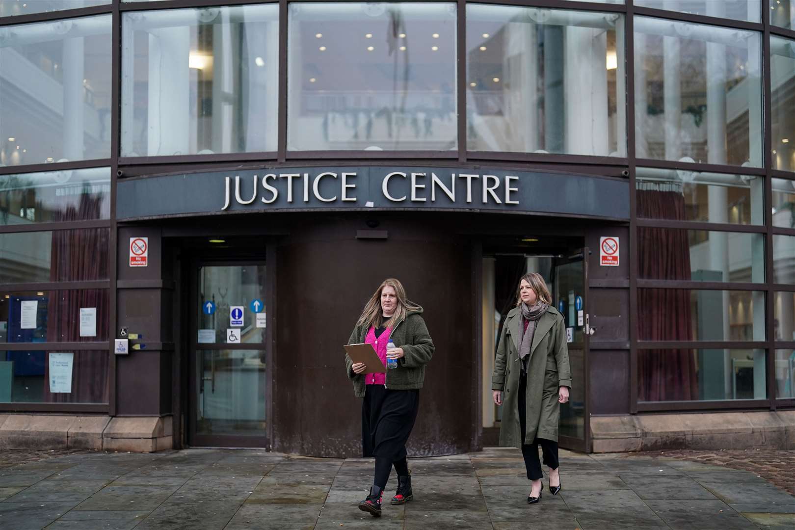 Mrs Andrews delivers her statement (Jacob King/PA)