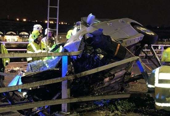 The crash on Saturday happened outside Bluewater. Picture: @kentspecials on Instagram.