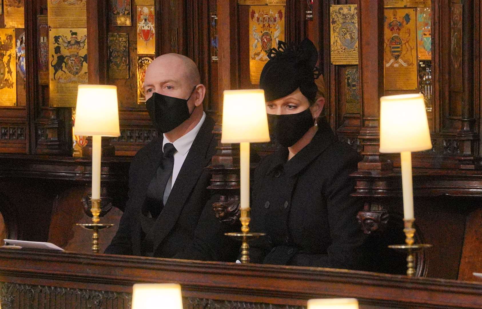 Mike and Zara Tindall at the Duke of Edinburgh’s funeral (Dominic Lipinski/PA) 