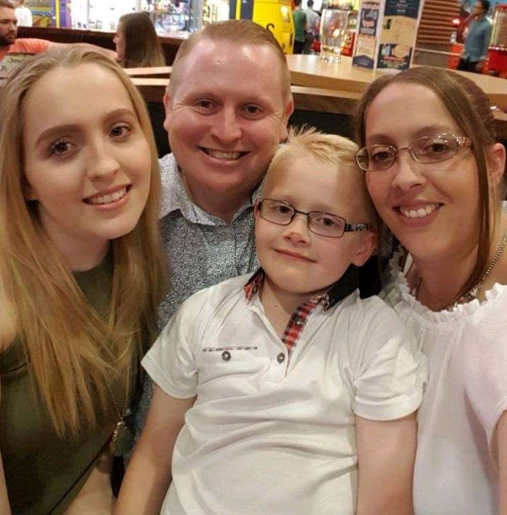 From left: Ashleigh with dad Marvin, her younger brother and mum Julia. Picture: Charlene Howland
