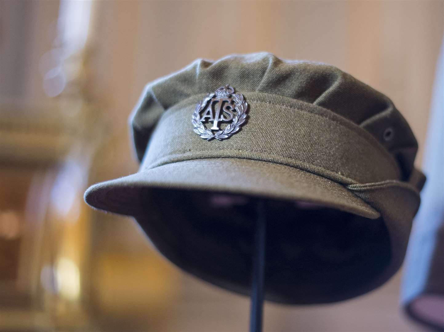 Princess Elizabeth’s Auxiliary Territorial Service cap on display at Buckingham Palace in London during an exhibition in 2016 (Lauren Hurley/PA)