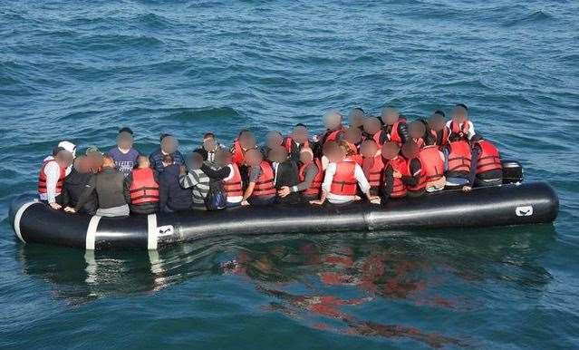 A small boat carrying migrants across the channel. Pic: NCA