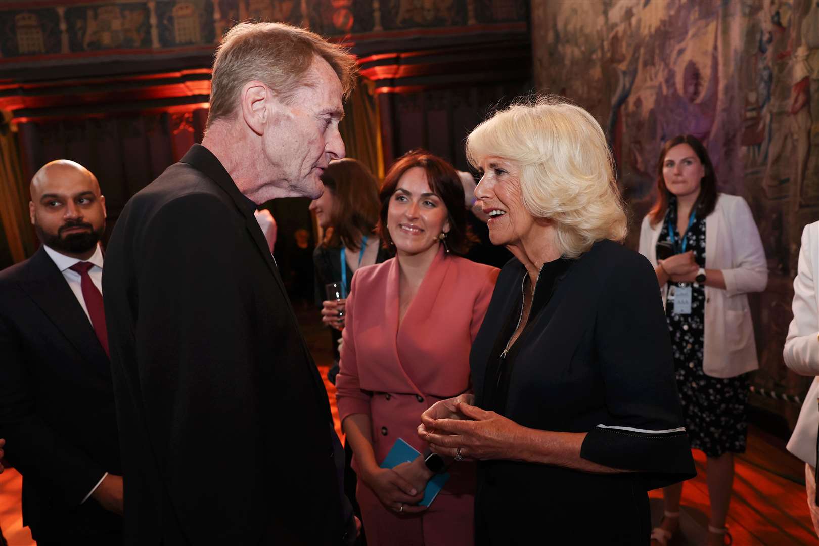 The Queen speaks with Lee Child in June (Chris Jackson/PA)