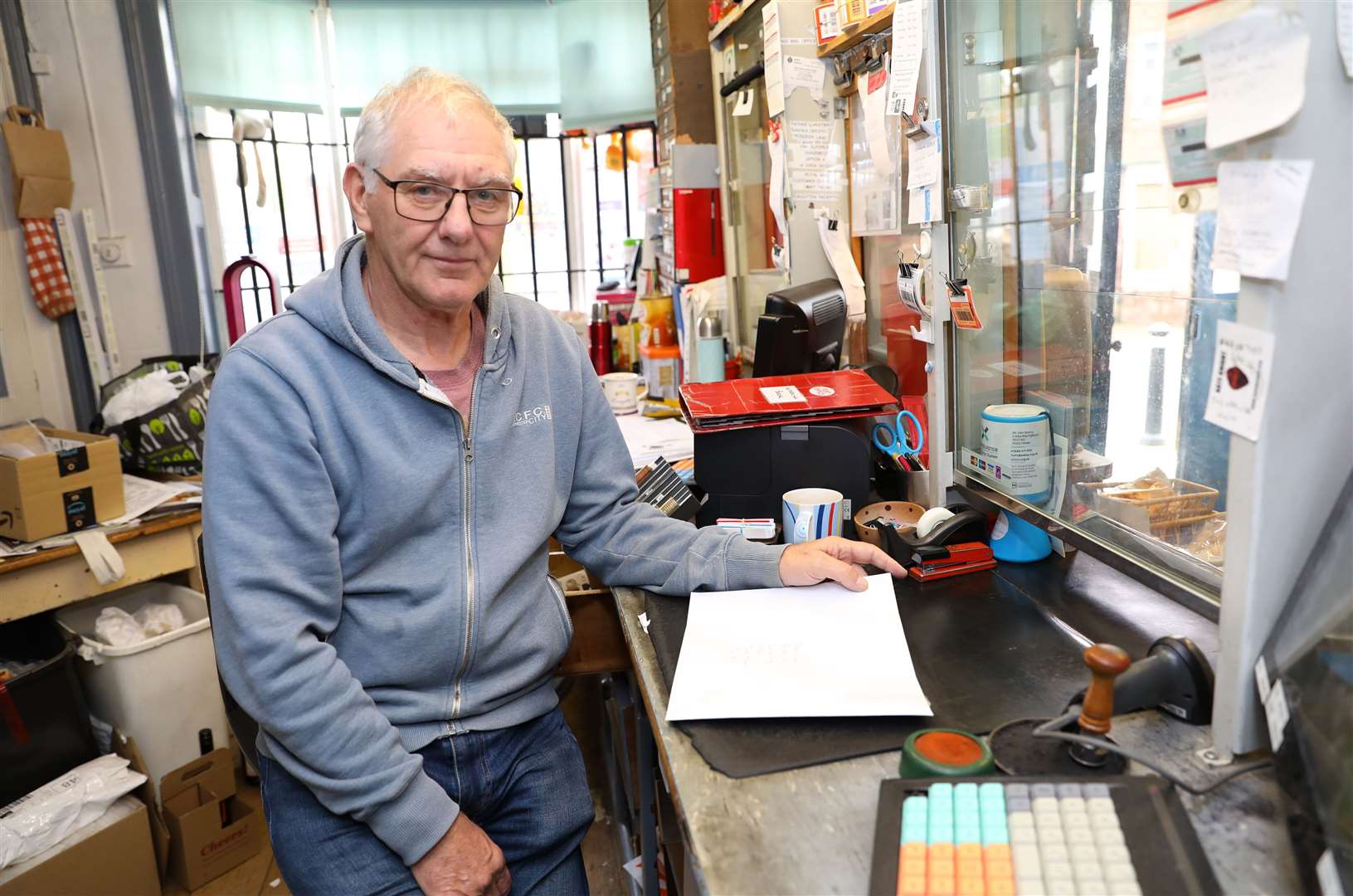 Yalding sub-postmaster Tim Chapman fears for the future if his subsidy is cut. Picture: Andy Jones
