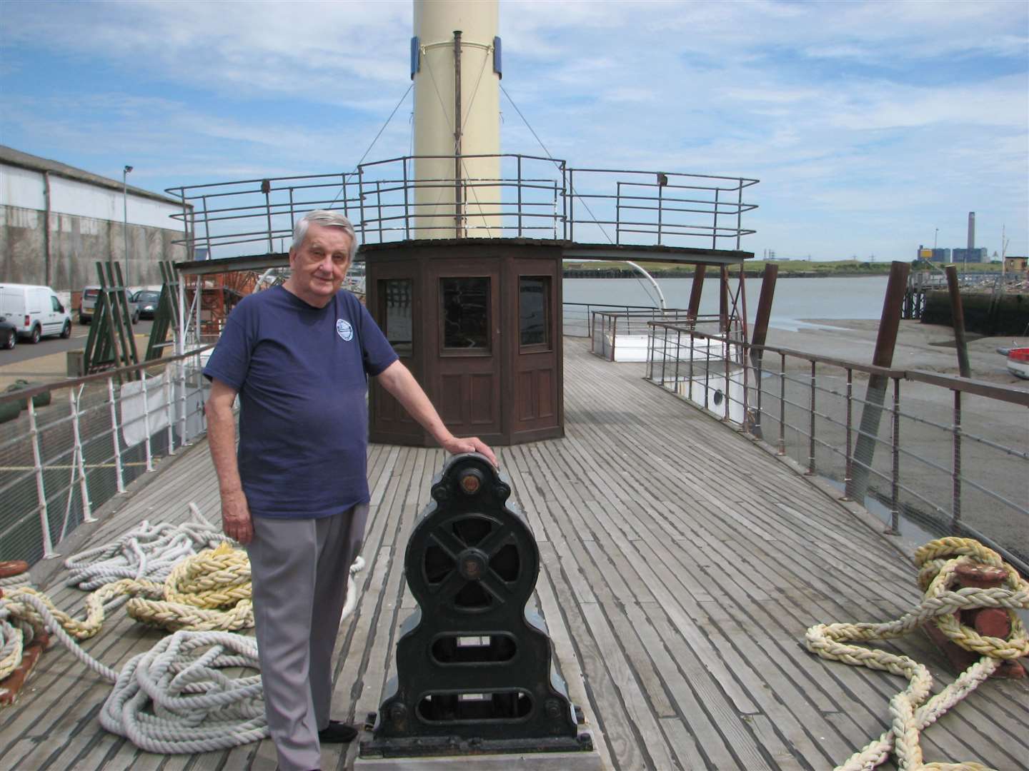 Brian Goodhew on board the Medway Queen. Pic: Peter Cook