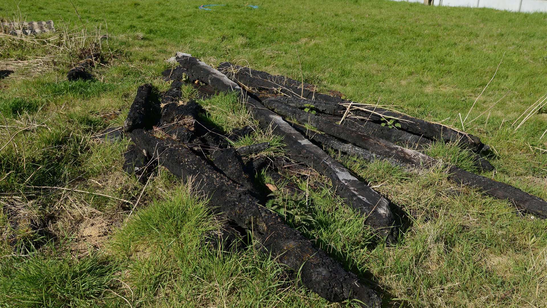 Remains of a burnt outbuilding