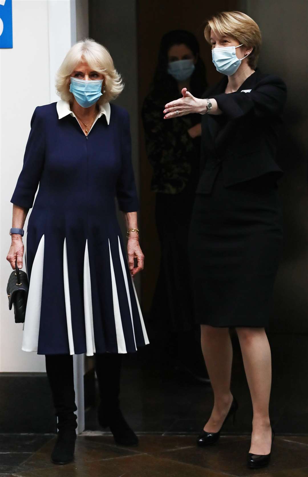 The Duchess of Cornwall (left) alongside Amanda Pritchard (Aaron Chown/PA)