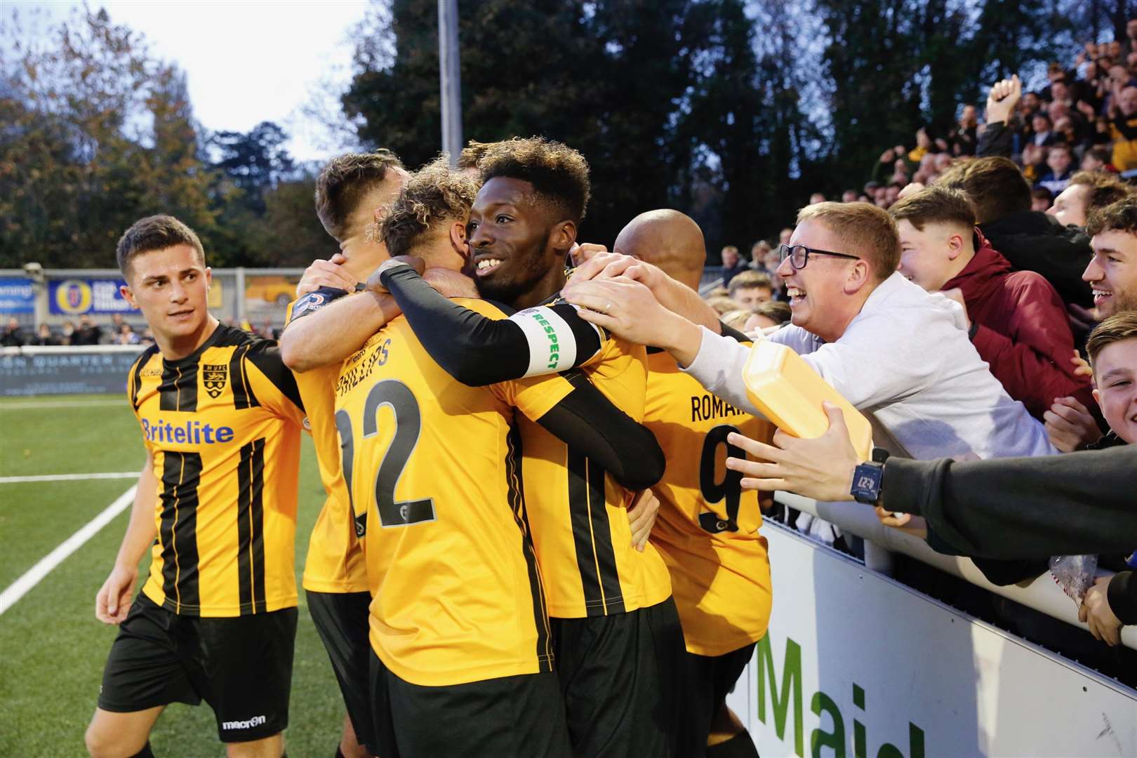 Blair Turgott celebrates his penalty for Maidstone Picture: Matthew Walker