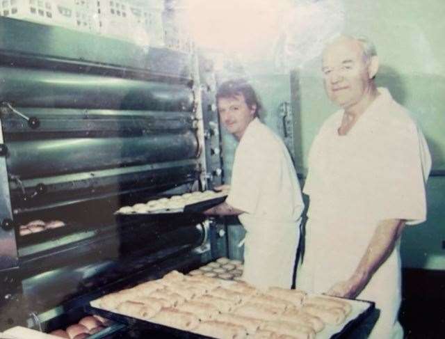 Gordon White and his son at The Central Pie Shop in Sittingbourne