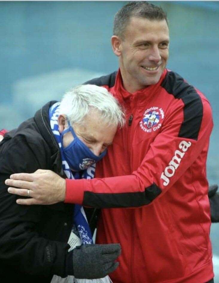 Tonbridge Angels chairman Dave Netherstreet with manager Steve McKimm Picture: David Couldridge