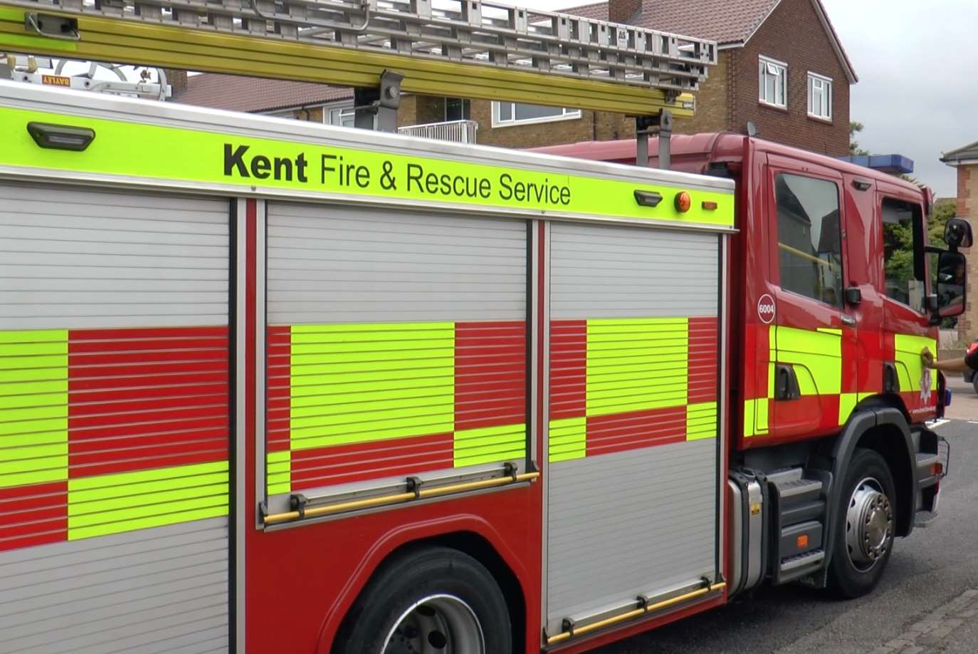 Fire crews rescued the baby from the car. Picture: Harry Peet