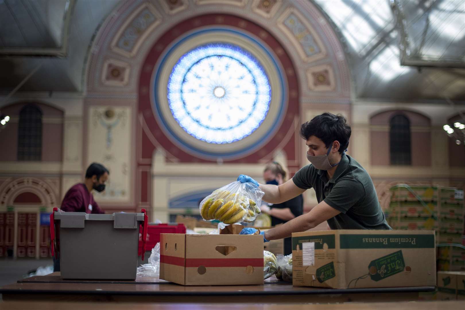 But the positivity was not merely symbolic – a huge community effort swung into action across the country to provide food for those in need (Victoria Jones/PA)