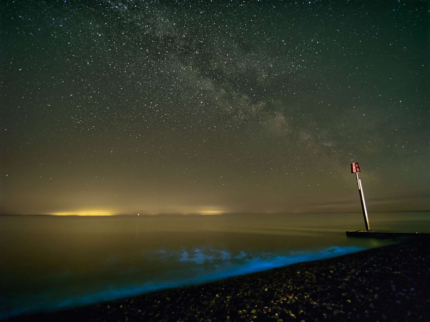 The algae light up when the waves are moved. Photo: Mike Hardy / C5 Films