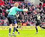 Nicky Weaver appeals to no avail. Picture: Barry Goodwin