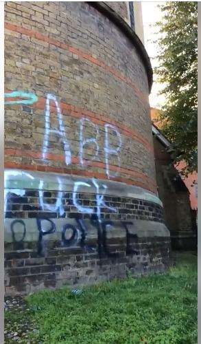 Swear words were spray painted on to St Mark's Church, Gillingham