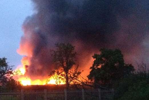 A huge blaze at Faversham Linen Services. Picture: Eva Rush-Ryan