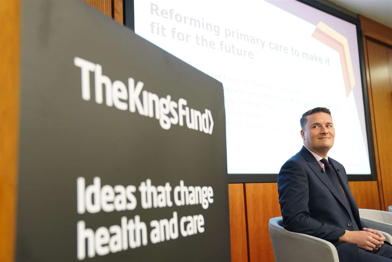 Shadow health secretary Wes Streeting set out Labour’s plans for GP reform, at the King’s Fund think tank in London (Stefan Rousseau/PA)