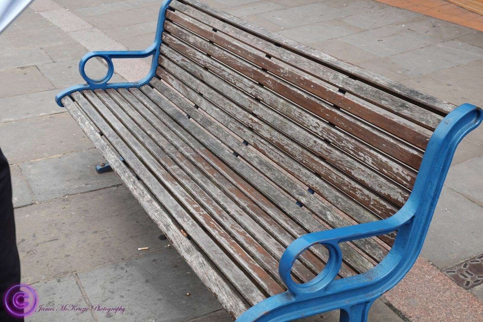 State of old bench in Sheerness. They are being taken away to be refurbished and painted