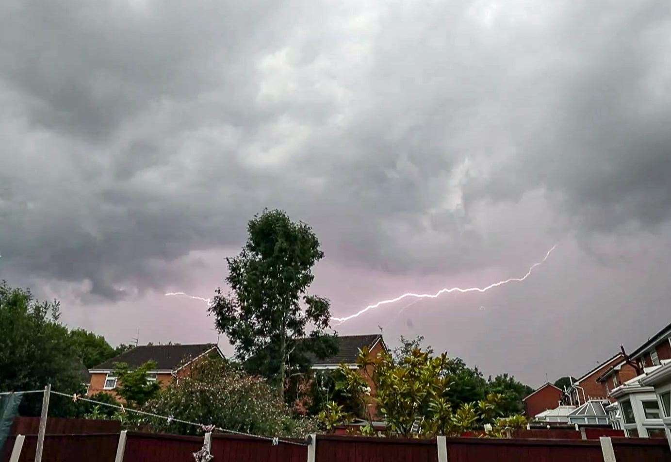 Screengrab taken from video of lightning strikes above Liverpool on Tuesday evening (Peter Byrne/PA)