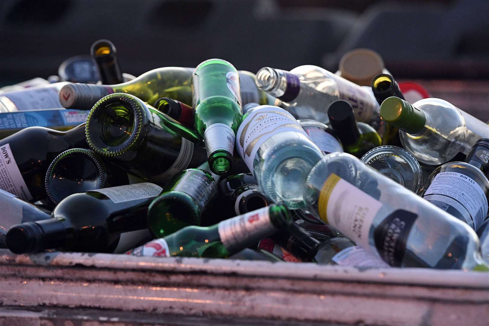 A bottle at a recycling area in Brentford, London (Victoria Jones/PA)