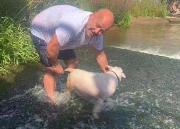 Mr Maloney with his dog Suzie