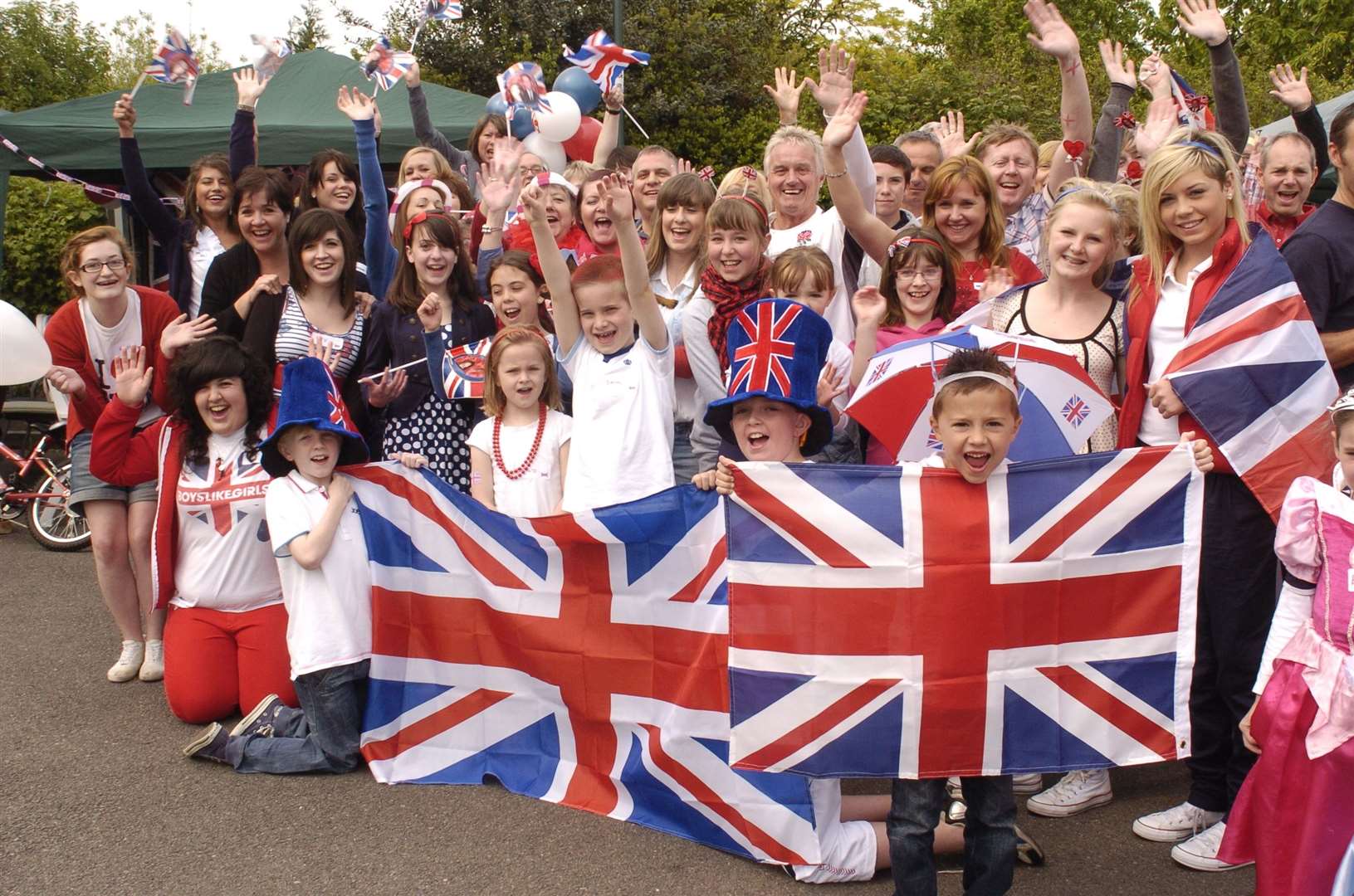 The Royal Wedding street party at Chequers Court, Strood
