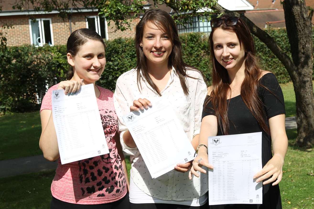 Samantha Clifton, Kezia Thomas and Lauren McMillan from Highsted Grammar School