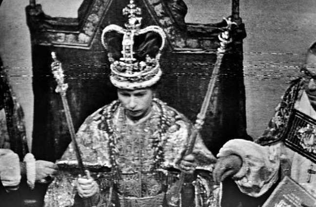 Queen Elizabeth II on the Coronation Chair during her Coronation in 1953. Picture: PA