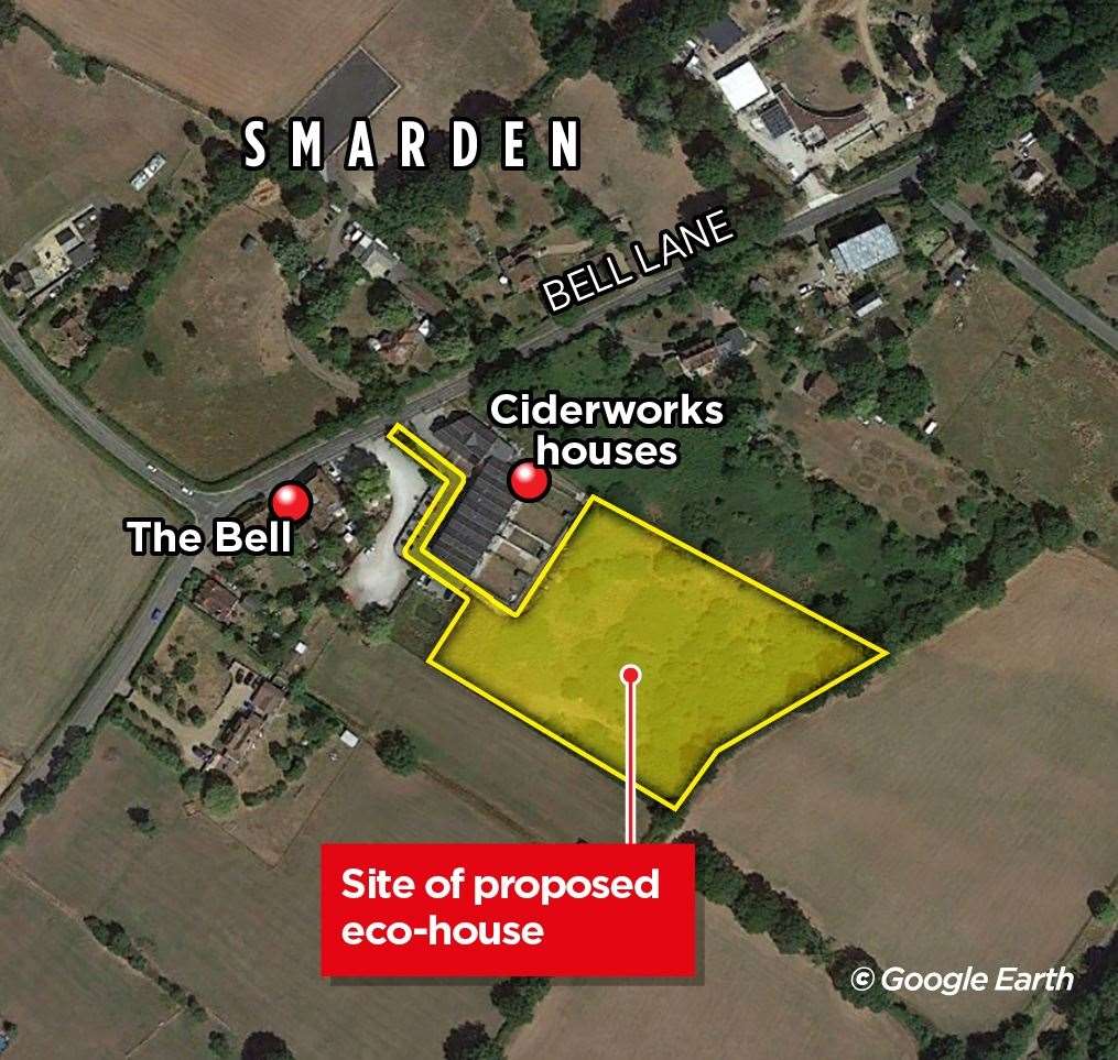 Where the eco-home was set to be built in Smarden