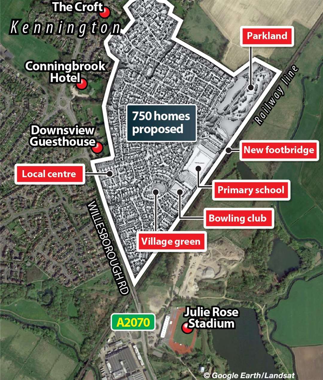 An aerial diagram of what the development could look like