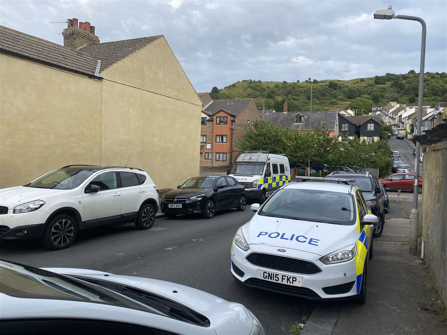 Police at the scene in Lascelles Street, Dover