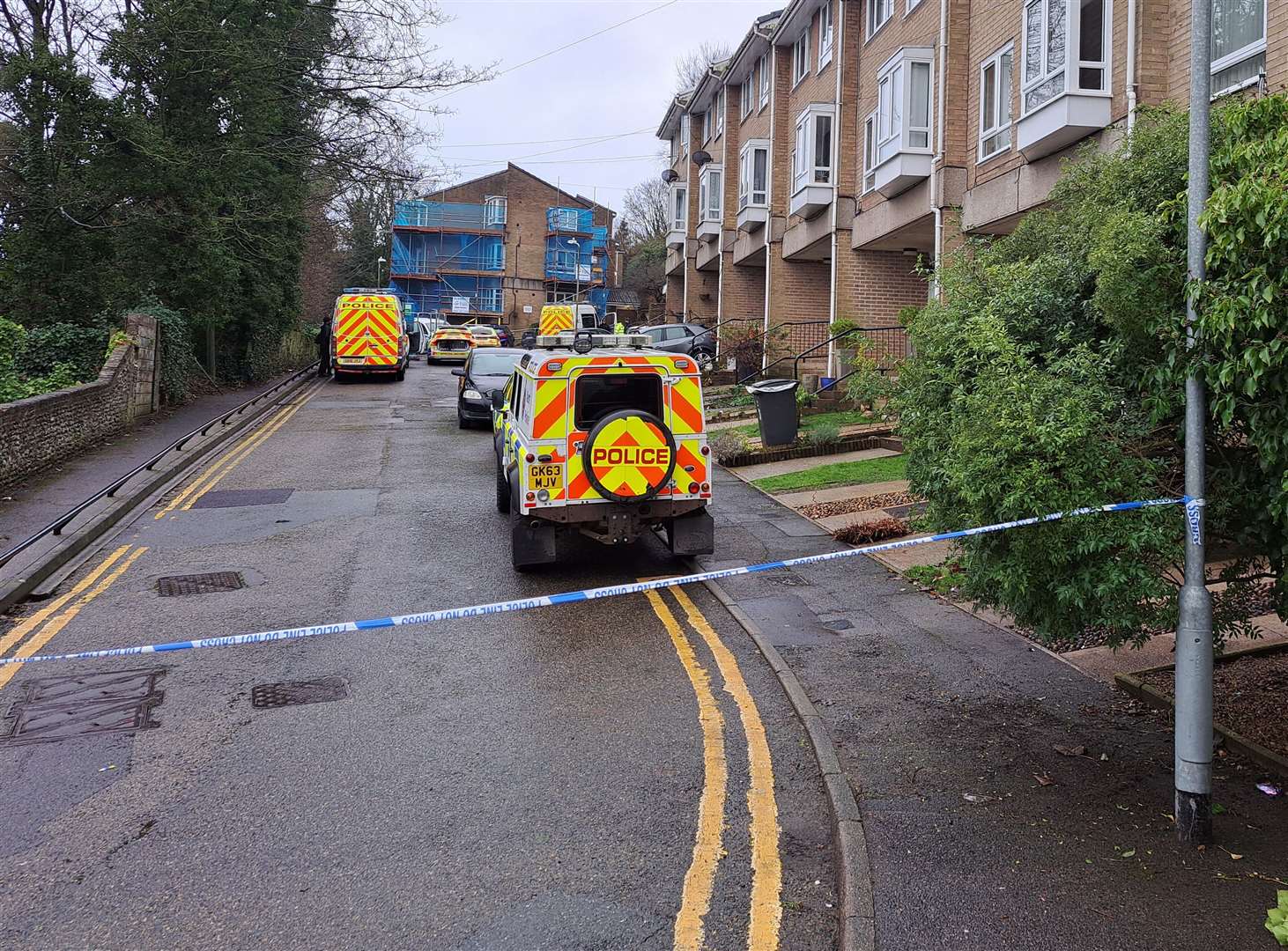Some nine police vehicles were spotted at Anstee Road, in Dover, after Derek O’Hare was found dead in December
