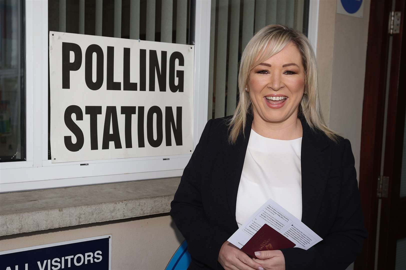 Sinn Fein vice-president Michelle O’Neill arrives to cast her vote (Liam McBurney/PA)