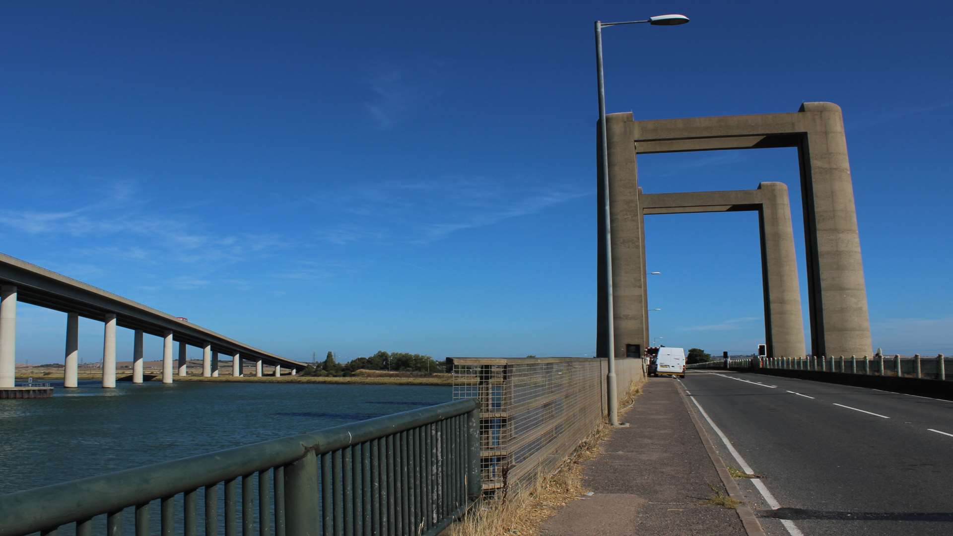 Kingsferry Bridge from the mainland.