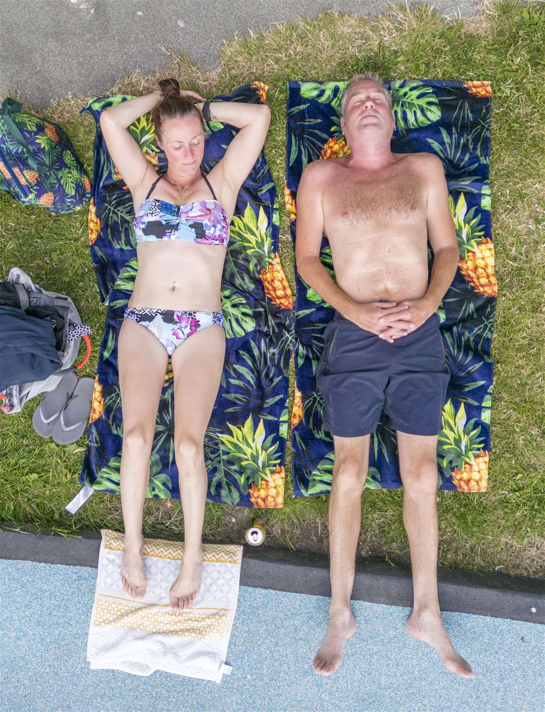 People enjoy the hot weather at Hathersage open air swimming pool at Hope Valley, near Sheffield (Danny Lawson/PA)