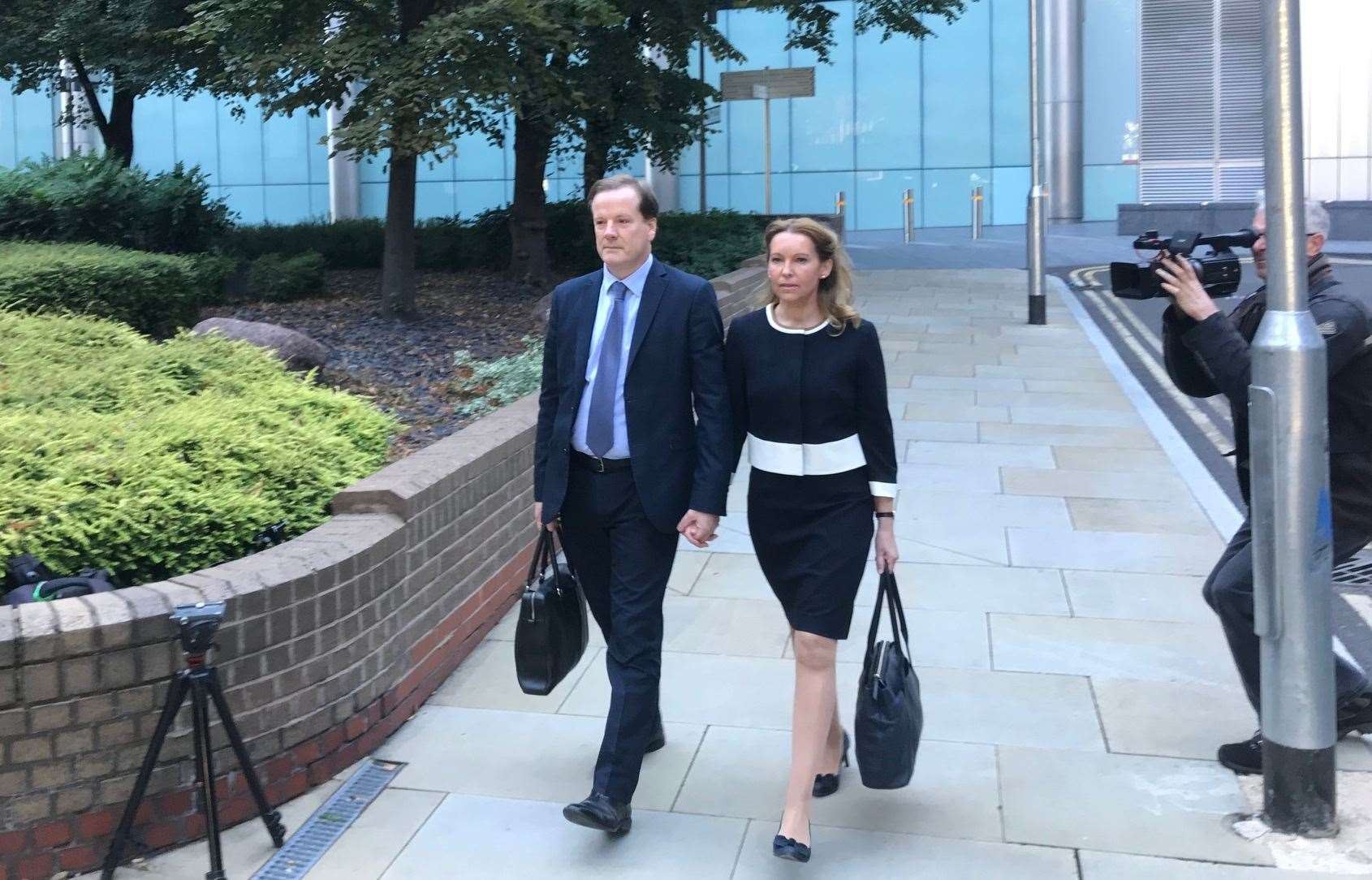 Charlie Elphicke with his wife Natalie arriving at Southwark Crown Court during his three week trial
