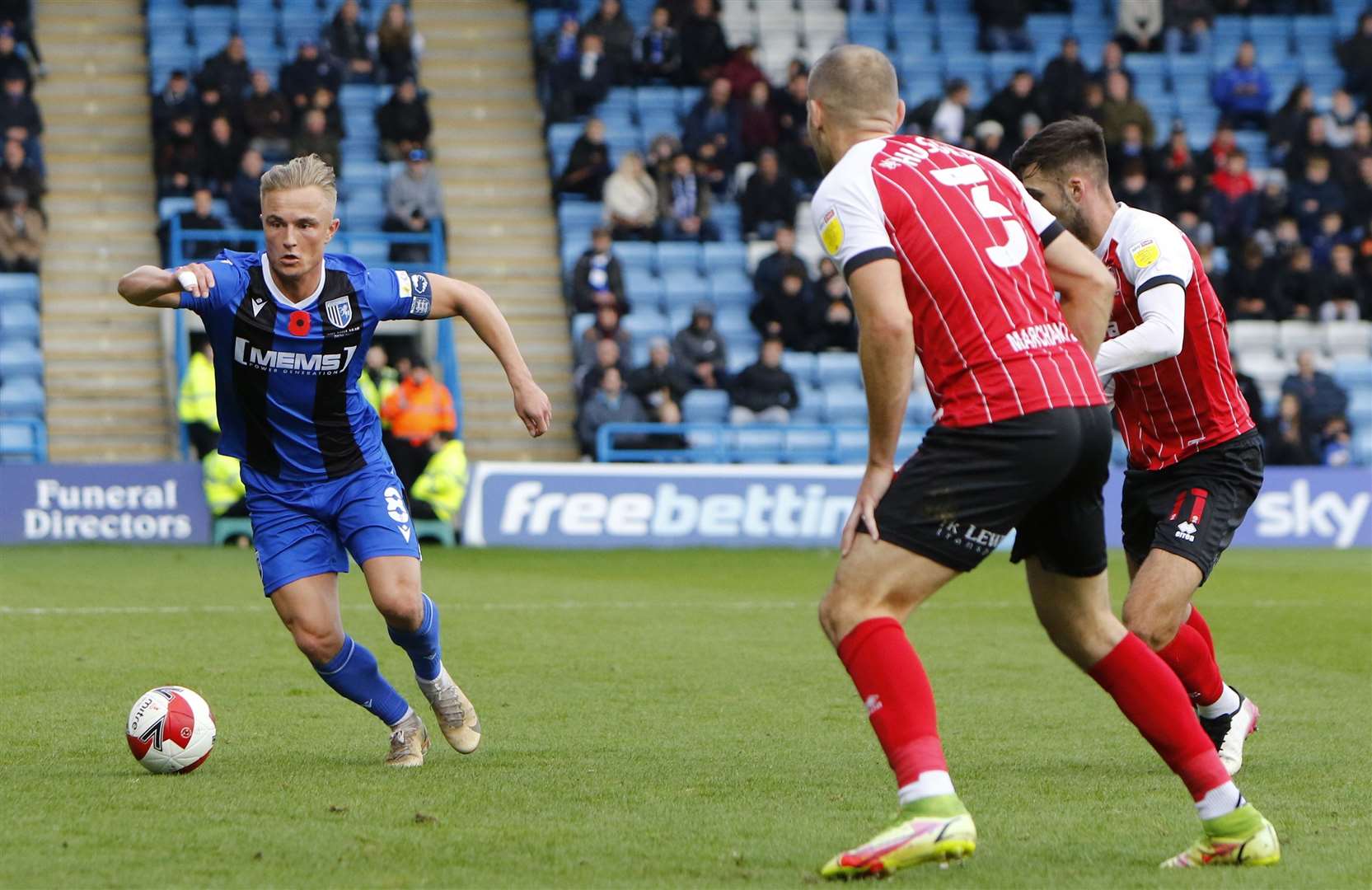 Gillingham midfielder Kyle Dempsey in possession. Picture: Andy Jones