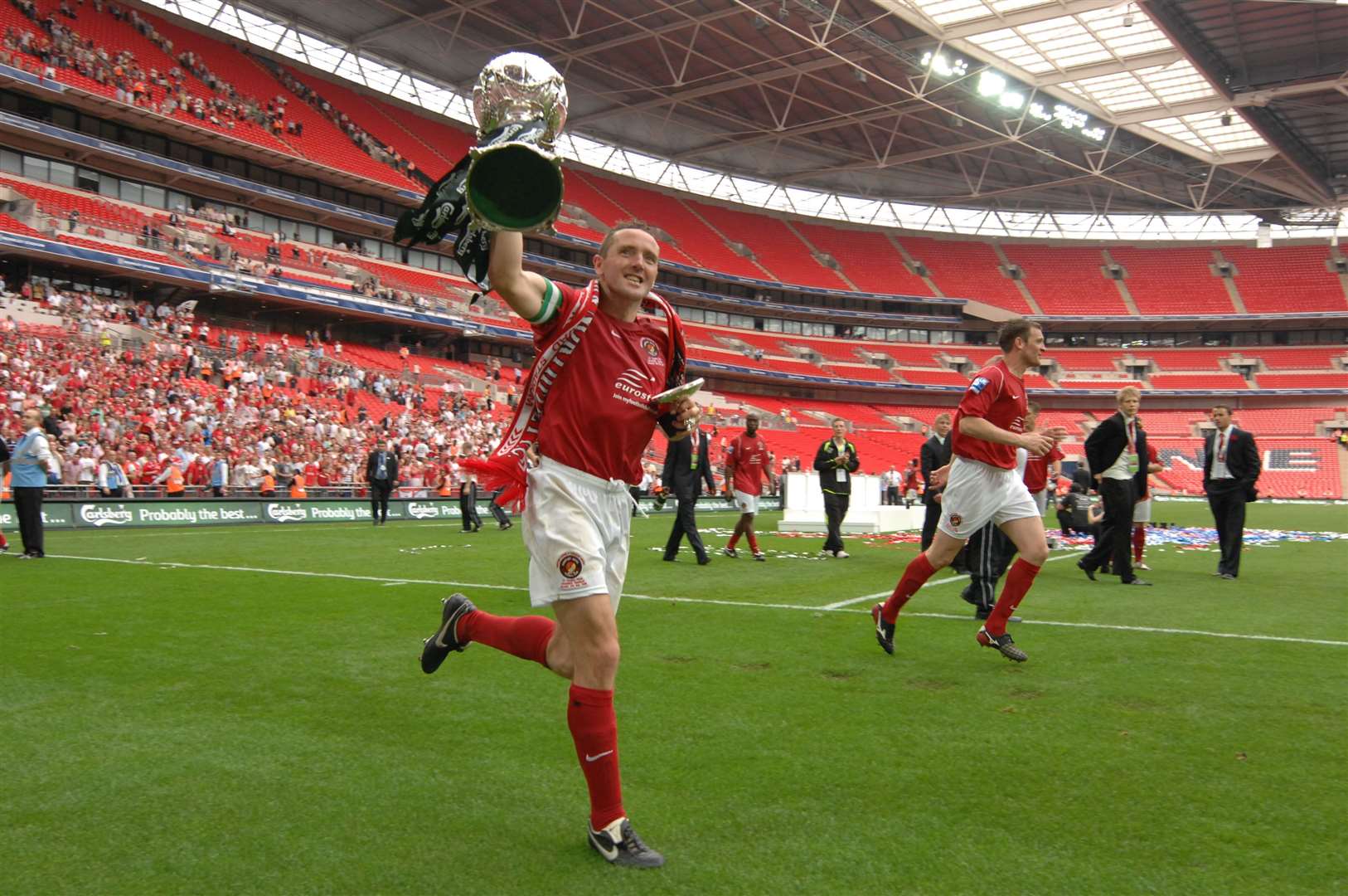 Captain Paul McCarthy with the trophy Picture:Barry Goodwin