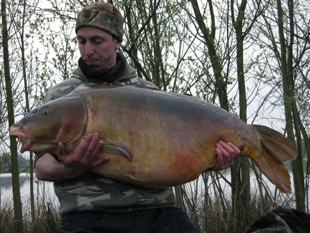 John Bird with the monster carp he caught in 2008