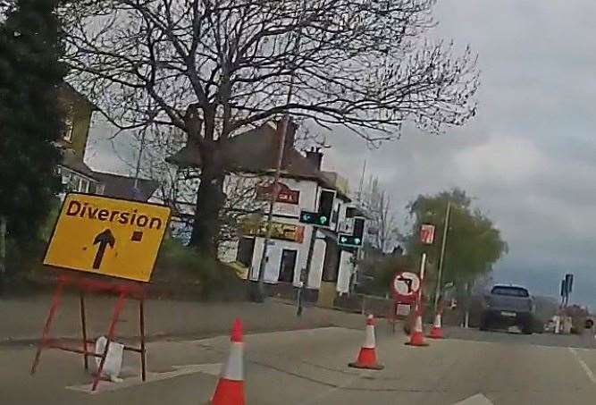 Motorists cannot turn left into Murston Road