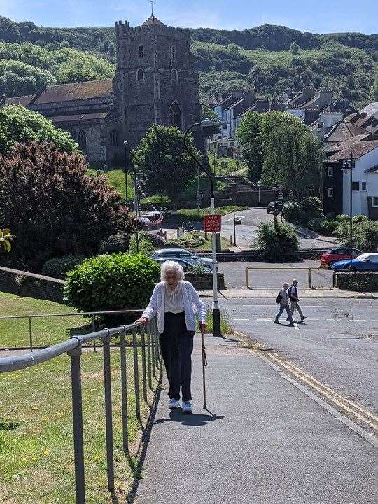 Joan Willet has been using the hill to keep fit for years (British Heart Foundation)