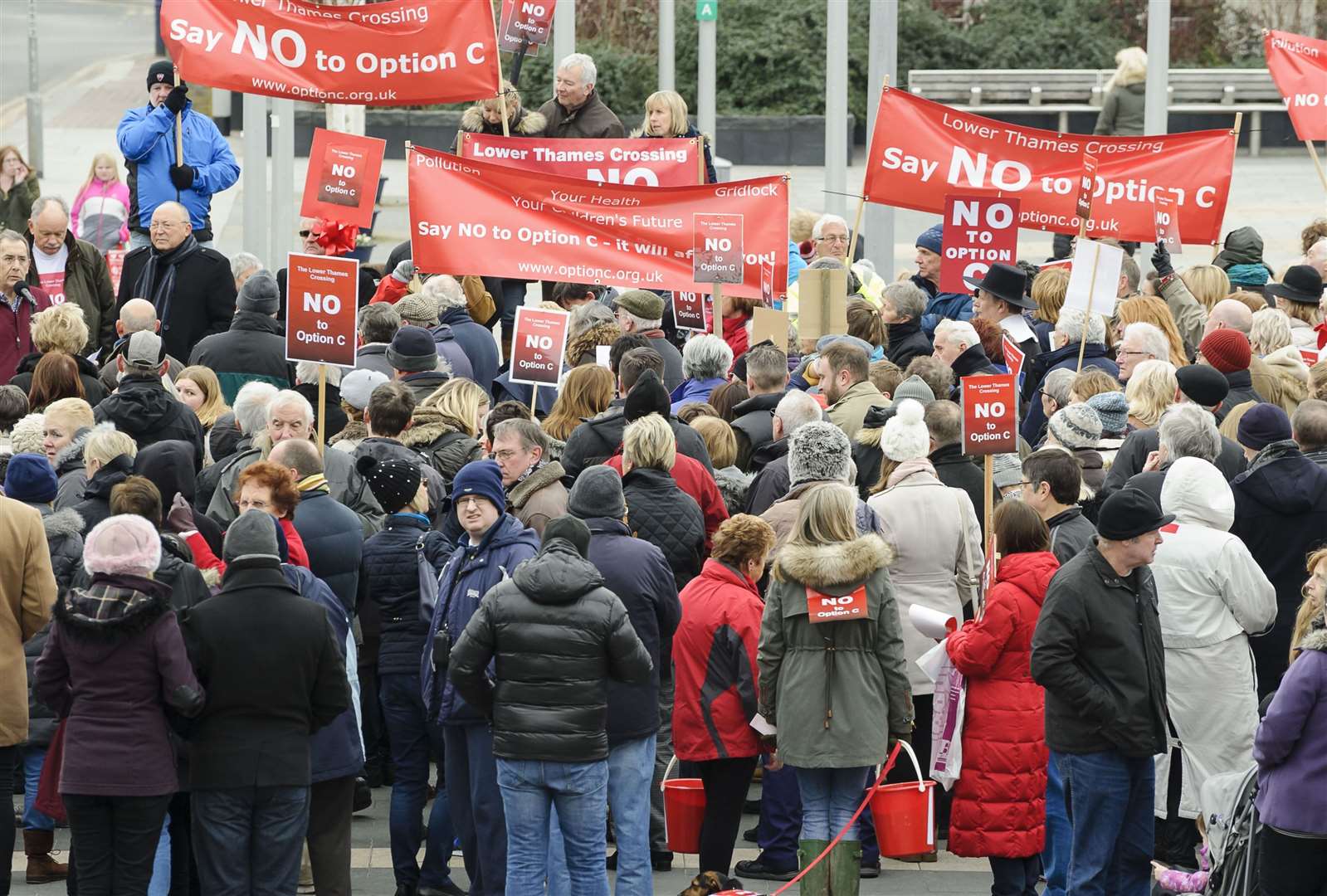 There have long been protests about the proposed route of the crossing since a shortlist was first drawn upu. Picture: Andy Payton