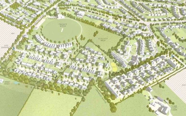 Esquire's plans for the area where Tunbridge Wells Rugby Football Club currently plays. Picture: Esquire Developments