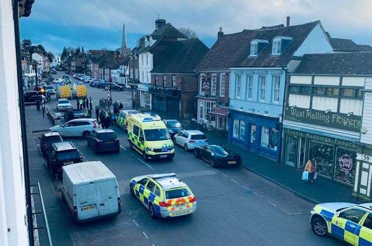 Police at the scene in West Malling.