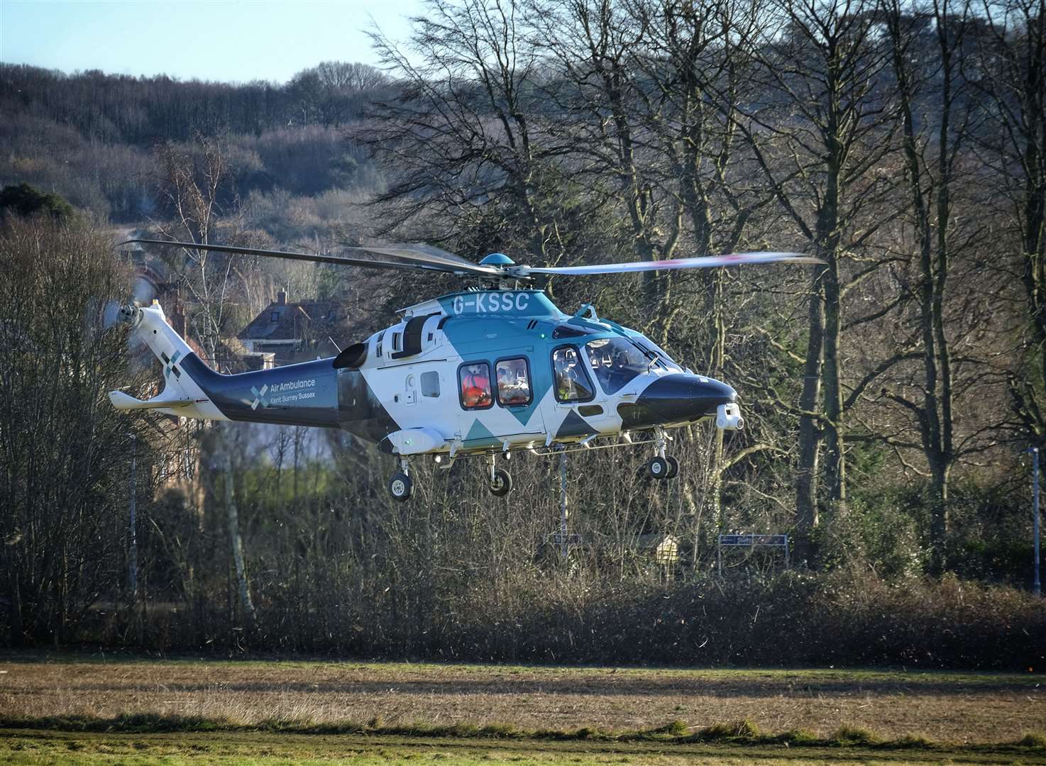 The air ambulance in Sturry, Canterbury. Picture: Tom Banbury