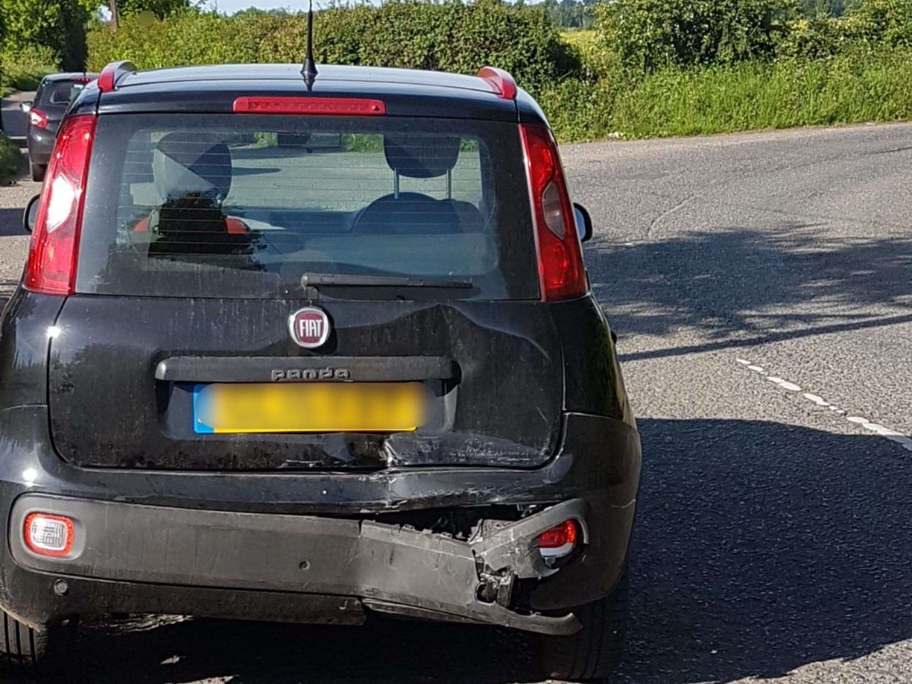 A car following a collision in Vigo Lane. Picture: Lee Goldfinch