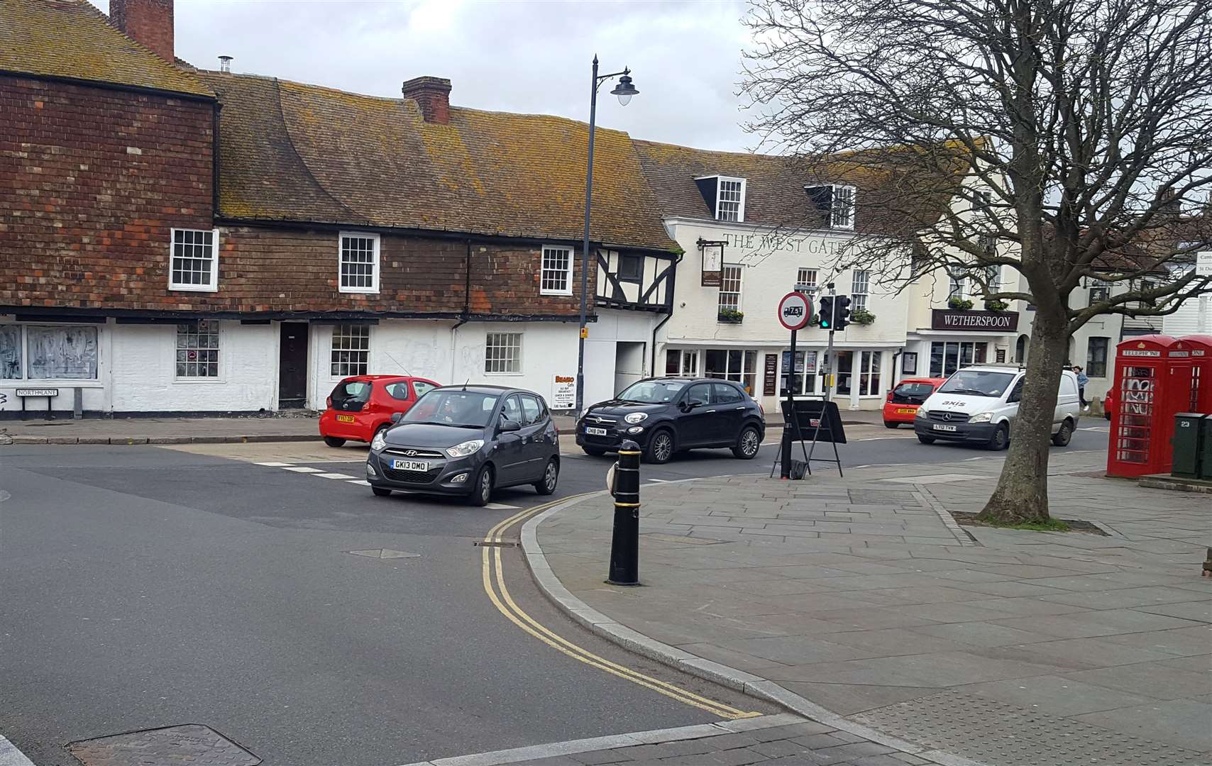 Railings were removed by Kent Highways during the ill-fated Westgate Towers traffic trial in 2014