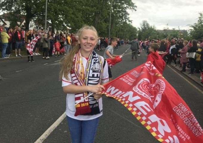 Lucy supporting Liverpool. Picture: Sophie Fagg