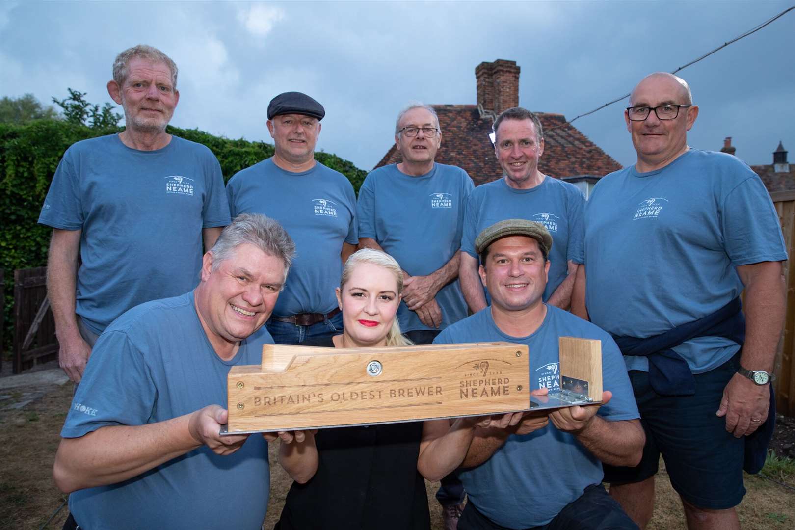 A bat and trap team at The Artichoke in Chartham with their new set, donated by Shepherd Neame